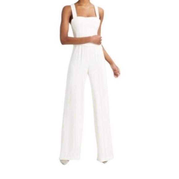 449. THEORY Rosina Bustier Ivory Jumpsuit $495 NWT Sz 4 - Picture 1 of 4